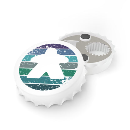 Retro Meeple Bottle Opener – Green and Blue Design – Perfect for Board Gamers and Game Nights