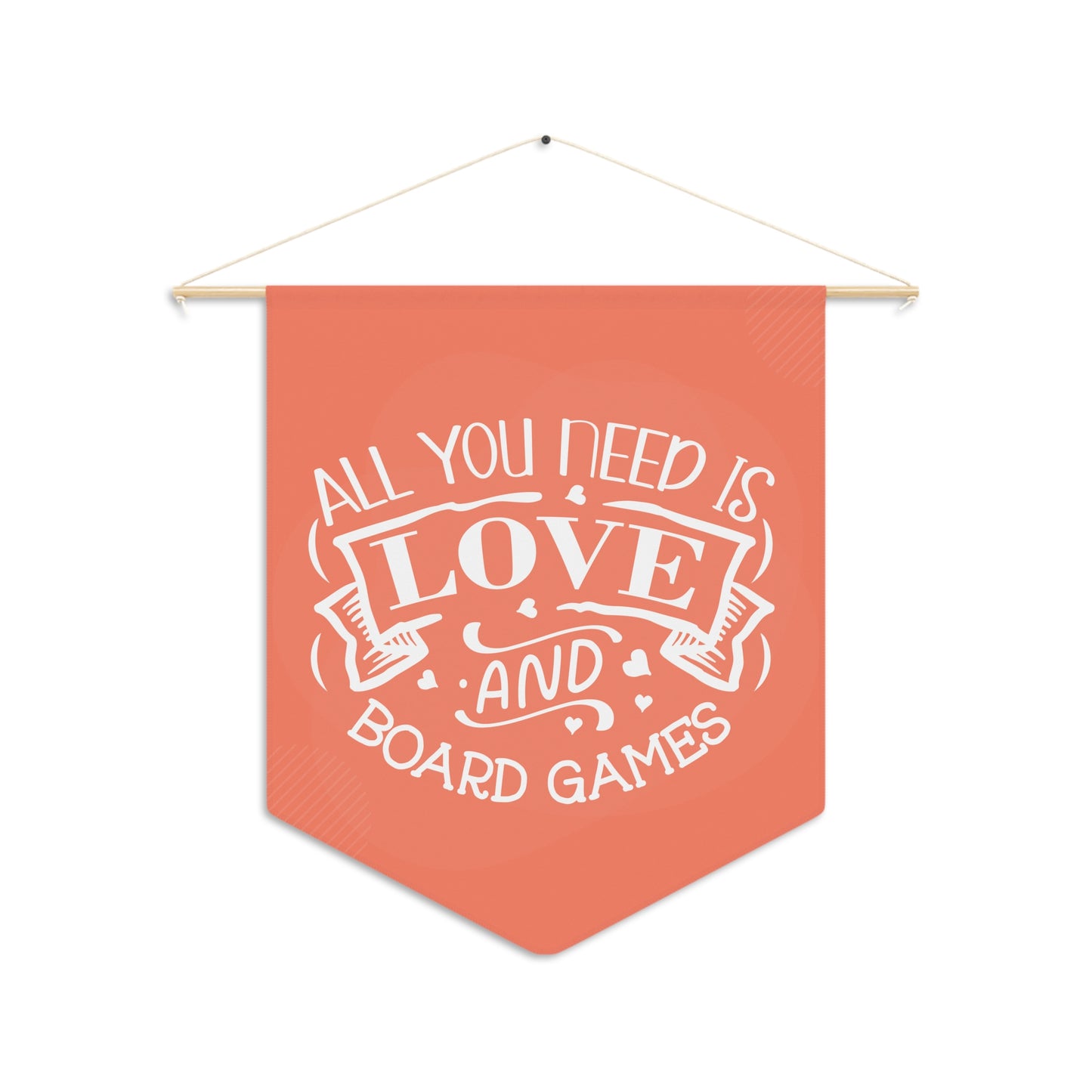 Pennant"All You Need is Love and Board Games" Pennant - Geeky Home Decor for Board Game Enthusiasts