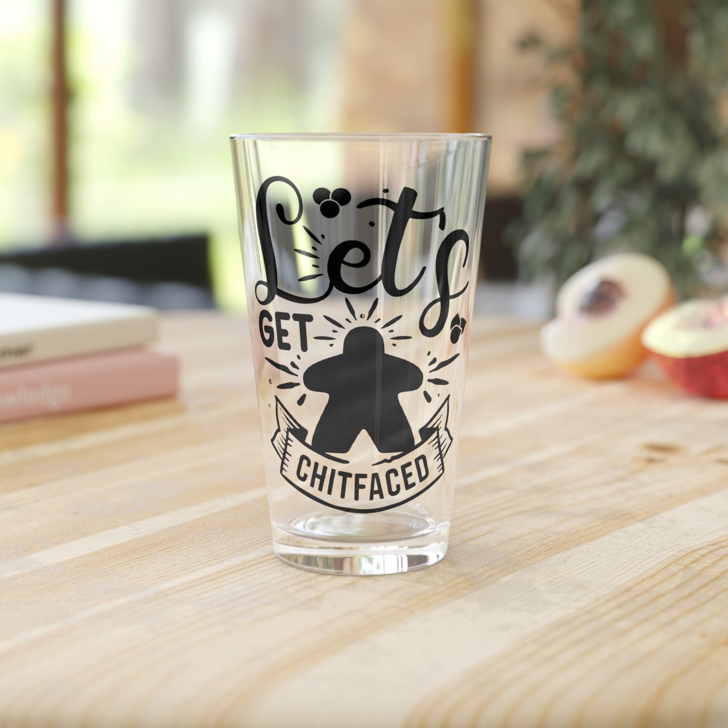 Let's Get Chit Faced Meeple Pint Glass