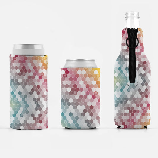 Meeple & Hex Bottle and Can Coolers (Koozies)