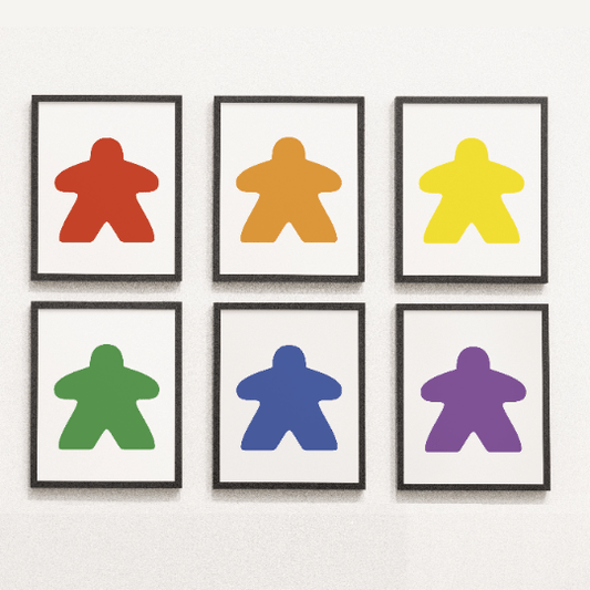 6 Color Meeple Artwork  (Print at Home)