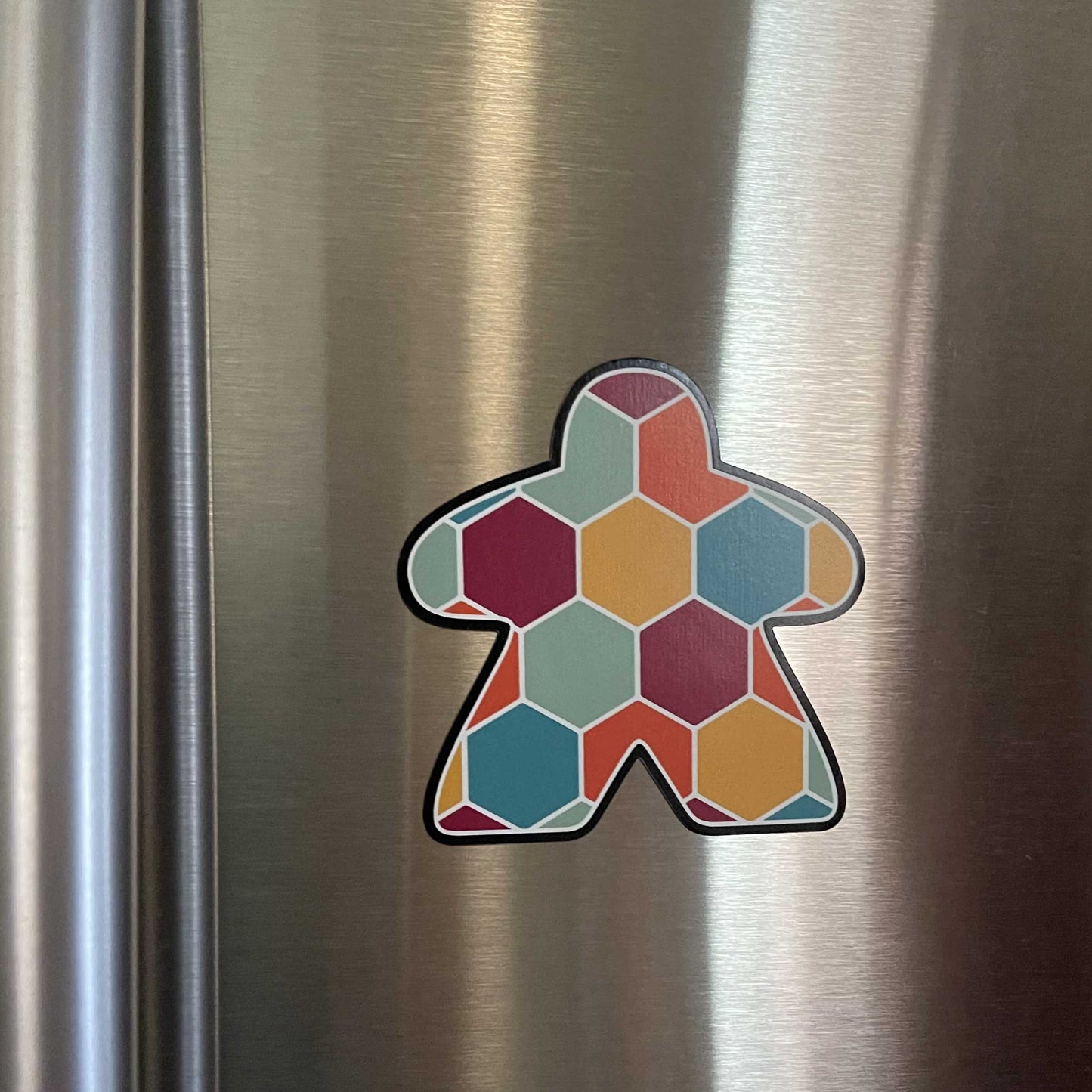 Meeple Hexagon Fridge Magnet for Board Gamers