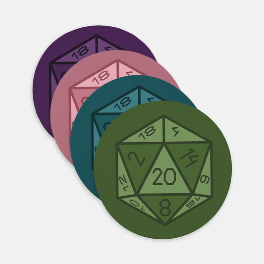 D20 Colorful Neoprene Coasters